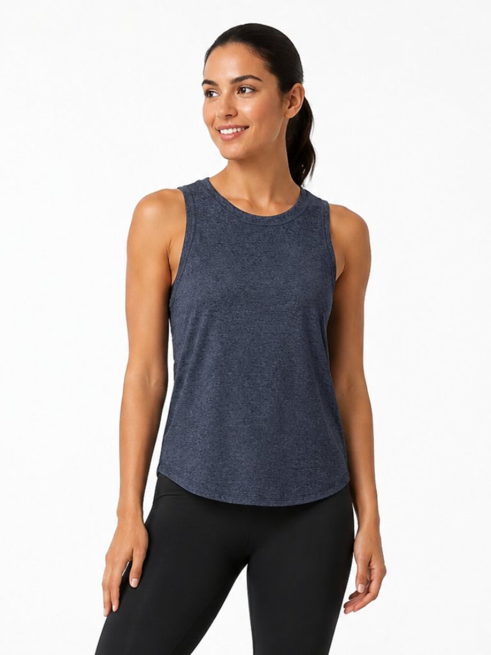 Athleta Uptempo Tank Heathered Navy Workout Top Women’s Medium